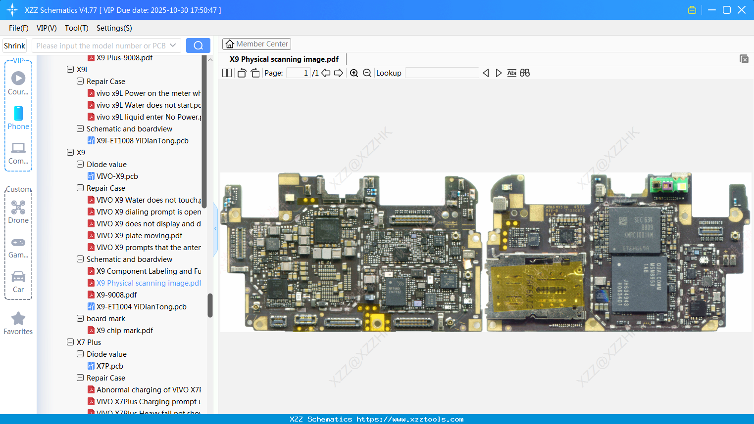 VIVO X9 Physical Scanning Image